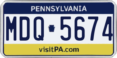 PA license plate MDQ5674