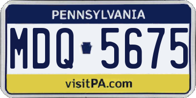 PA license plate MDQ5675