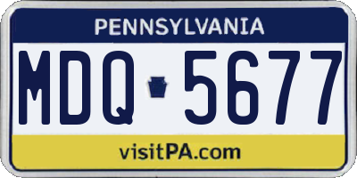 PA license plate MDQ5677