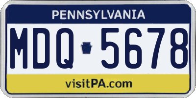 PA license plate MDQ5678