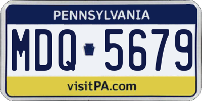 PA license plate MDQ5679