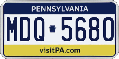 PA license plate MDQ5680
