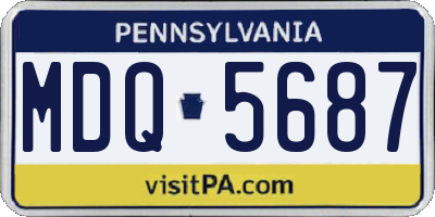 PA license plate MDQ5687