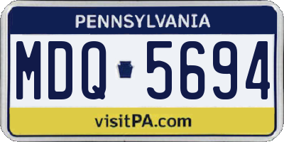 PA license plate MDQ5694