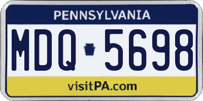 PA license plate MDQ5698
