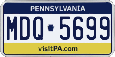 PA license plate MDQ5699