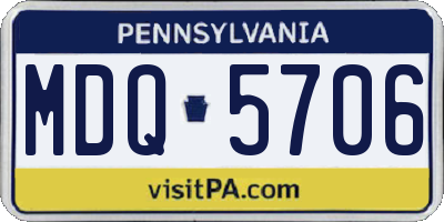 PA license plate MDQ5706