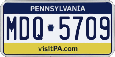 PA license plate MDQ5709