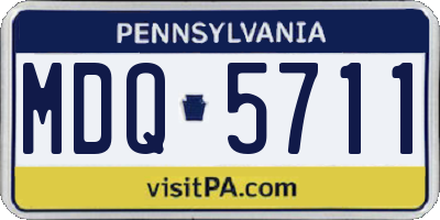 PA license plate MDQ5711