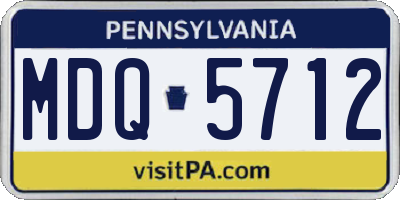 PA license plate MDQ5712