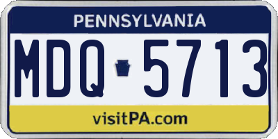 PA license plate MDQ5713