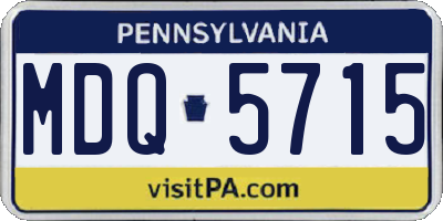 PA license plate MDQ5715
