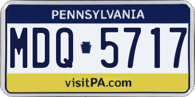 PA license plate MDQ5717