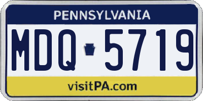 PA license plate MDQ5719