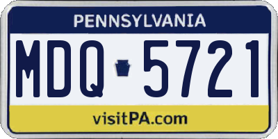 PA license plate MDQ5721
