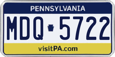 PA license plate MDQ5722