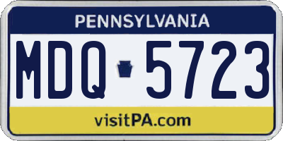 PA license plate MDQ5723