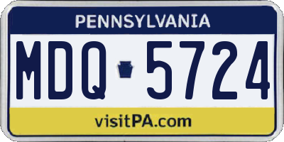 PA license plate MDQ5724