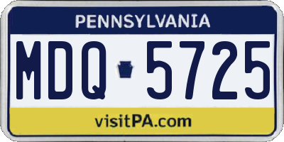 PA license plate MDQ5725