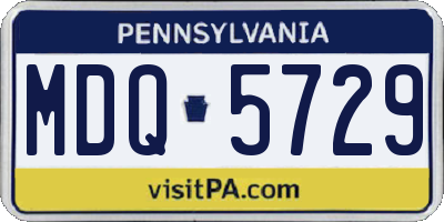 PA license plate MDQ5729