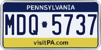 PA license plate MDQ5737