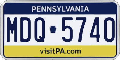PA license plate MDQ5740