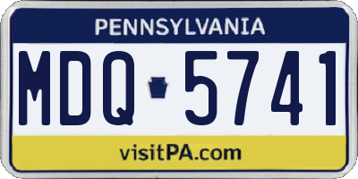 PA license plate MDQ5741