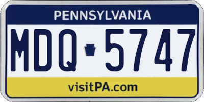 PA license plate MDQ5747