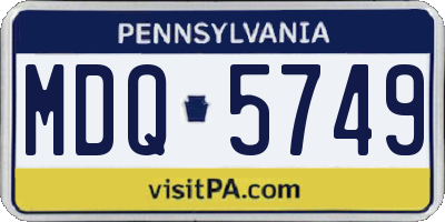 PA license plate MDQ5749
