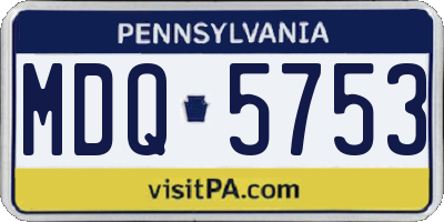 PA license plate MDQ5753