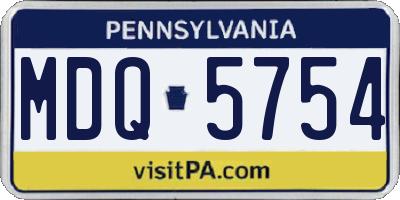 PA license plate MDQ5754