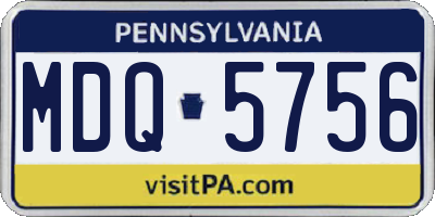 PA license plate MDQ5756