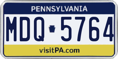PA license plate MDQ5764