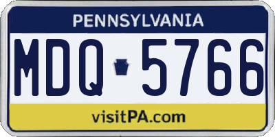 PA license plate MDQ5766