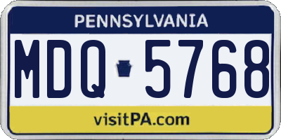 PA license plate MDQ5768