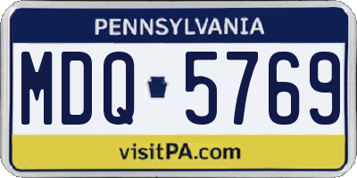 PA license plate MDQ5769