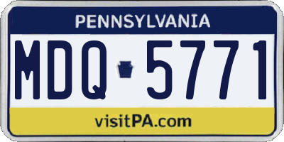 PA license plate MDQ5771