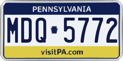 PA license plate MDQ5772