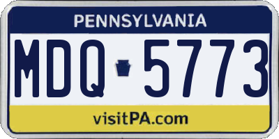 PA license plate MDQ5773