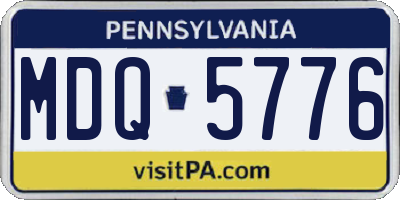PA license plate MDQ5776
