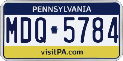 PA license plate MDQ5784