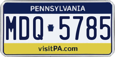 PA license plate MDQ5785