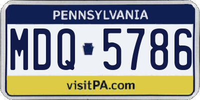 PA license plate MDQ5786