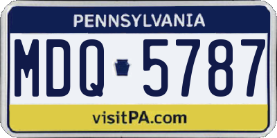 PA license plate MDQ5787