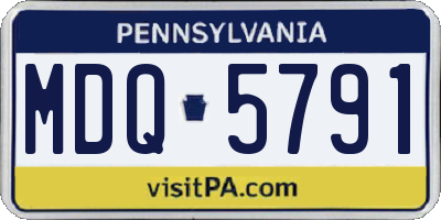PA license plate MDQ5791