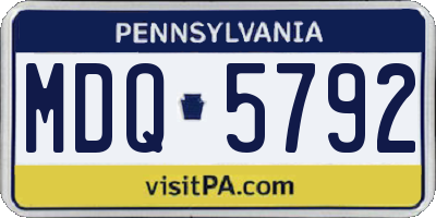 PA license plate MDQ5792