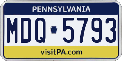 PA license plate MDQ5793