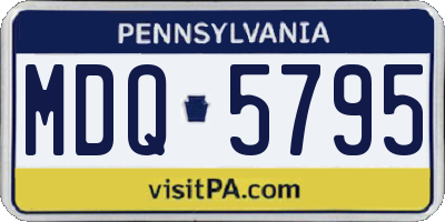 PA license plate MDQ5795