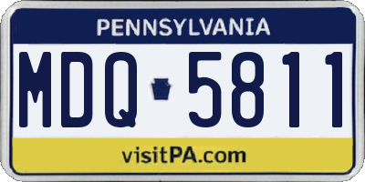 PA license plate MDQ5811