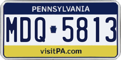PA license plate MDQ5813